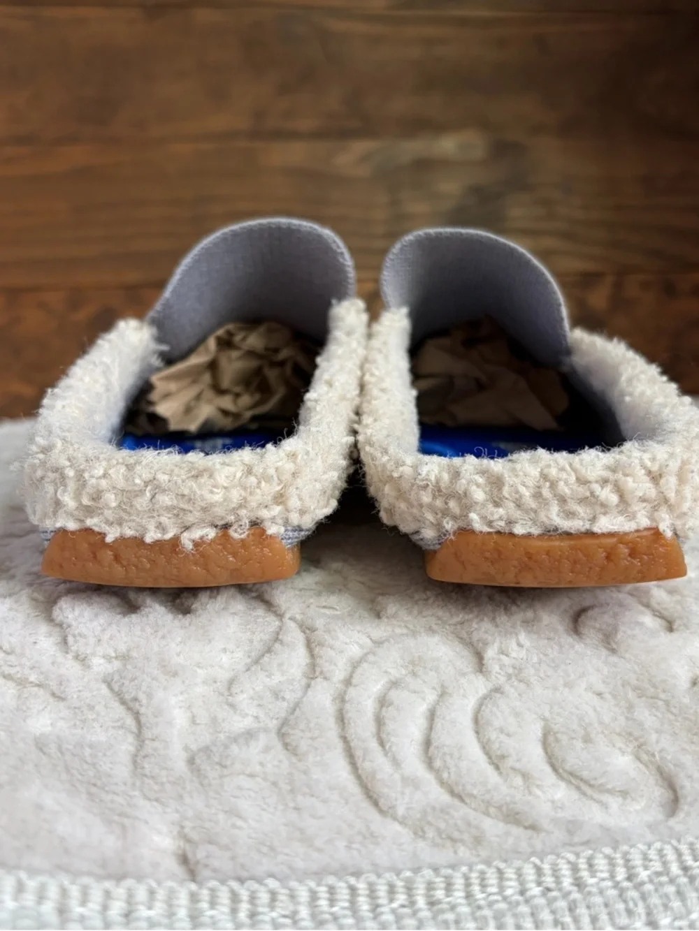 Rothy's The Scuff Slipper Sz 6 Glacier Grey Wool Blend with Sherpa Lining READ - Picture 13 of 15